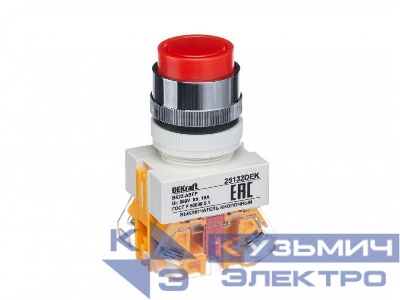 Выключатель кнопочный ABFP ВК-22 d22мм 220В с фиксацией красн. DEKraft 25132DEK