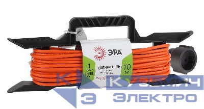 Удлинитель-шнур на рамке 1х10м без заземл. 6А IP20 UFx-1-2х0.75-10m ПВС 2х0.75 Эра Б0046820