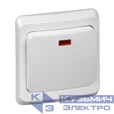 Выключатель 1-кл. СП Этюд 10А IP20 с подсветкой бел. SE BC10-005B