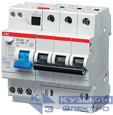 Выключатель авт. диф. тока 3п 5мод. C 16А 30мА тип AC DS203 ABB 2CSR253001R1164