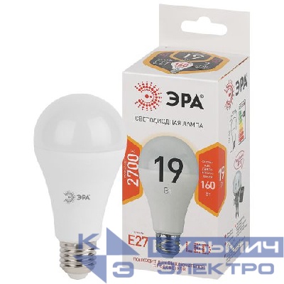 Лампа светодиодная A65-19W-827-E27 грушевидная 1520лм ЭРА Б0031702