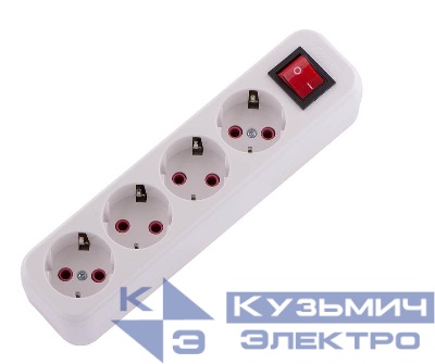 Колодка удлинителя 4-м с заземл. Lila с выкл. LEZARD 720-0400-402