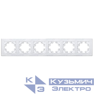 Рамка 6-м Афина фактурная универс. бел.Universal A11043