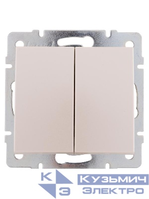 Выключатель 2-кл. СП Rain IP20 механизм жемчуж./бел. перламутр. LEZARD 703-3088-101