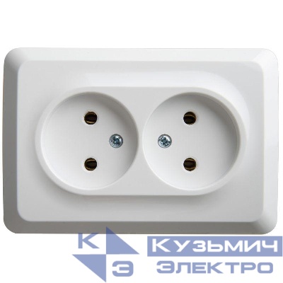 Розетка угловая 2-м ОП Этюд 16А IP20 без заземл. без защ. шторок бел. SE PA16-105B