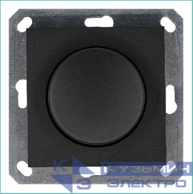 Светорегулятор поворотно-нажимной (диммер) LED 30-400Вт 1gang 2way механизм антрацит Jasmart G4012B