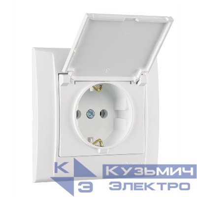 Розетка с заземлением и крышкой Defne Makel 42001029
