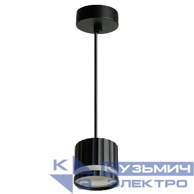 Светильник HL3698 12Вт GX53 230В D85хH75 потолочн. на подвесе черн. FERON 48684