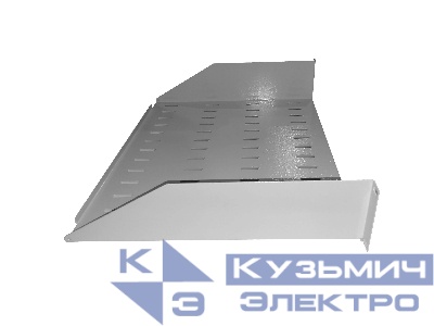 Полка консольная 2U, глубина 370, без крепежа, серая