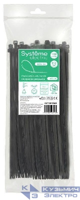 Стяжка кабельная 300х3.6 черн. (уп.100шт) SE IMT30036B