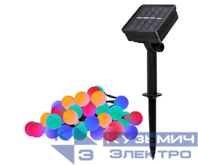 Светильник светодиодный SLR-G07-30M садовый; гирлянда матов. шарики мультицвет солнечная батарея ФАZА 5040847