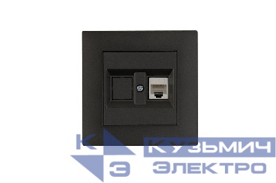 Розетка компьютерная CAT 5+гнездо Karea RIZZ STAR дым. металлик Makel 88050035