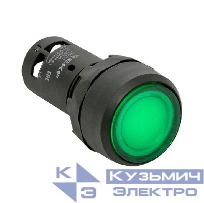 Кнопка SW2C-10D с подсветкой зел. NO 24В EKF sw2c-md-g-24