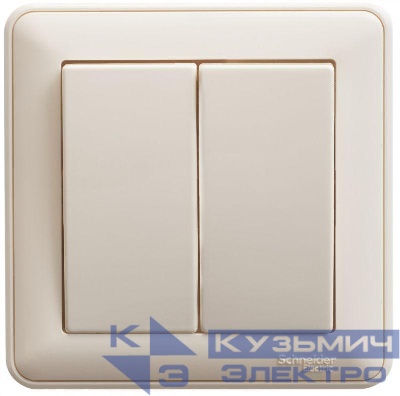 Выключатель 2-кл. СП W59 10А IP20 10AX в сборе сл. кость SE VS510-252-28