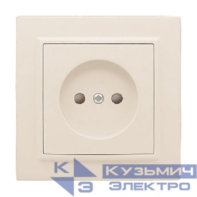 Розетка 1-м СП Минск 10А IP20 без заземл. защ. шторки беж. EKF ERR10-022-200