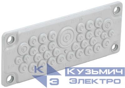 Ввод кабельный мембранный 35 отверстий d7-32мм IP65 сер. TITAN IEK TI-00D-MC-035-65