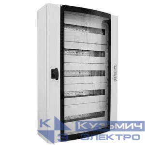 Корпус щита распределительного 600х750х200мм DIN-рейки 96M(4х24) навесной прозр. дверца из гнутого стекла метал. сер. Cetinkaya Pano CPD6007520SUMS