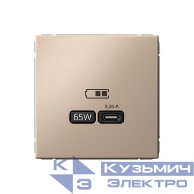 Розетка USB ArtGallery тип C 65Вт QC PD высокоскор. ЗУ механизм песочн. SE GAL001227