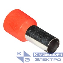 Штыревой втулочный кабельный наконечник E 35-16 (НШВИ F=16мм) 35мм2, изолированный, красный, 100шт., NETKO Optima