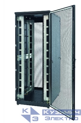 Шкаф Racknet S3000 42U 800х1000 передн. дверь перфорир. одностворчат.; задн. дверь перфорир. двухстворчат. черн. Eurolan 60F-42-8A-34BL