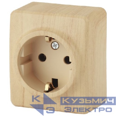 Розетка 1-м ОП Эра Эксперт 11-2203-11 16А IP20 250В 2P+E Schuko сосна Эра Б0020687