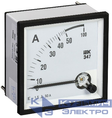 Амперметр Э47 72х72мм 50А кл. точн. 1.5 IEK IPA10-6-0050-E 0
