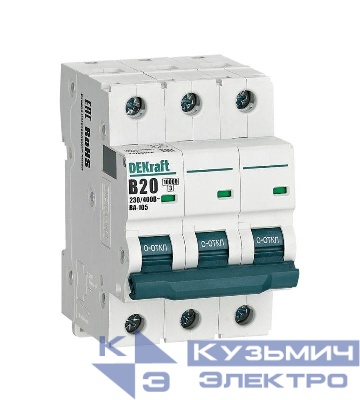 Выключатель автоматический модульный 3п B 20А 10кА ВА-105 DEKraft 13130DEK