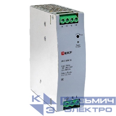 Блок питания на DIN-рейку 120Вт Uвх ~ 220В AC Uвых - 12В DC постоянного тока EKF DR-E-120W-12