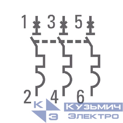 Выключатель автоматический модульный 3п B 32А 4.5кА ВА 47-63 PROxima EKF mcb4763-3-32B-pro
