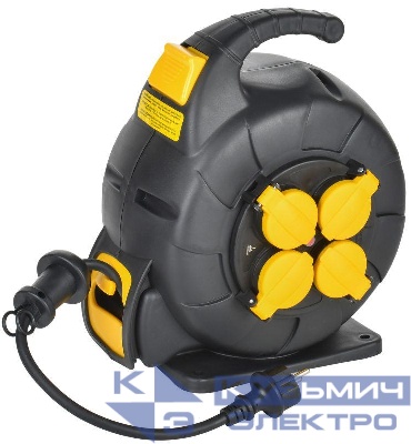 Удлинитель на катушке TWIST 4х10м с заземл. с крышк. автосмотка 16А IP44 КГ 3х1.5кв.мм УК10 2P+PE/10м 4 IEK TW-KP27-16-04-10-44