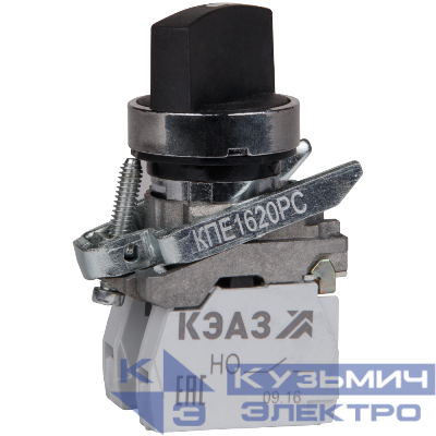 Переключатель КПЕ1620РС 2но+0нз ручка фикс 2поз IP65черн. КЭАЗ 248265