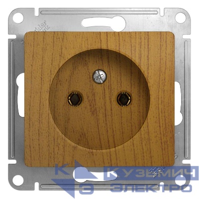 Розетка 1-м СП Glossa 16А IP20 без заземл. механизм дерево дуб SE GSL000541