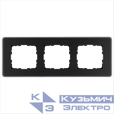 Рамка 3-м G-Glass закругленная стекло матов. черн. Jasmart G1003GB-RM