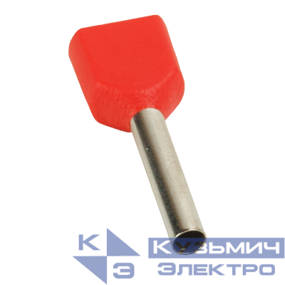 Наконечник штыревой втулочный под два провода НШвИ2 OptiKit T-Shv2-PVC- 0.75-8 (уп.100шт) КЭАЗ 278043
