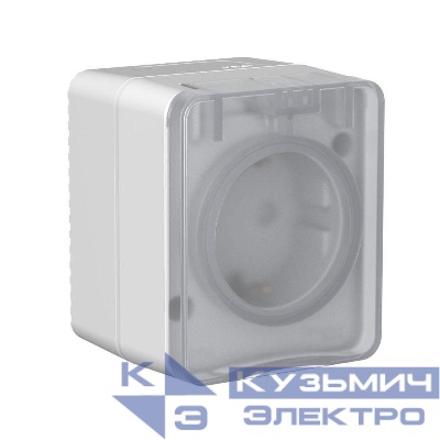 Розетка 1-м ОП AtlasDesign PROFI 16А IP54 250В заземл. защ. шторки сер. SE ATN543045