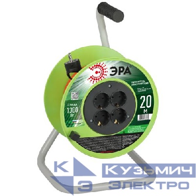 Удлинитель на катушке 4х20м с заземл. RP-4e-3х0.75-20m ПВС 3х0.75 Эра Б0056096