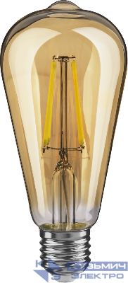 Лампа светодиодная 61 485 NLL-F-ST64-4-230-2.5K-E27 4Вт грушевидная прозрачная 2500К тепл. бел. E27 400лм 176-264В Navigator 61485