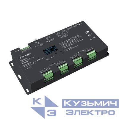 Декодер SMART-DMX-SUF (12-24В 12х5А XLR3 RJ45) (IP20 металл) Arlight 033768
