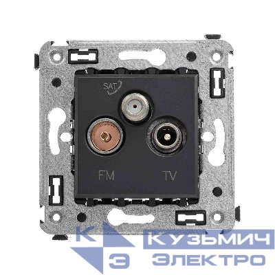 Розетка телевизионная TV/FM/SAT СП Avanti "Черный матовый" DKC 4412533