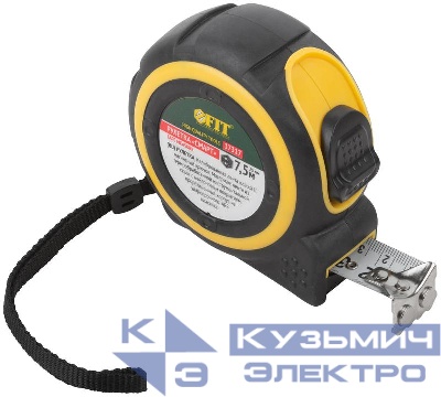 Рулетка Смарт 7.5мх25мм калибр. лента; нейлон. покрытие; магн. крючок; прорезиненный корпус FIT 17317