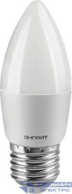 Лампа светодиодная 71 634 OLL-C37-8-230-2.7K-E27-FR 8Вт свеча 2700К тепл. бел. E27 800лм 176-264В ОНЛАЙТ 71634