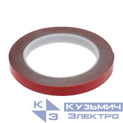 Скотч двухсторонний 12ммх5м красн. на сер. основе Rexant 09-6012