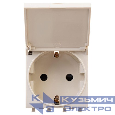 Розетка 1-м 2мод. Avanti "Ванильная дымка" 16А IP41 2P+E защ. шторки с крышкой беж. DKC 4405012