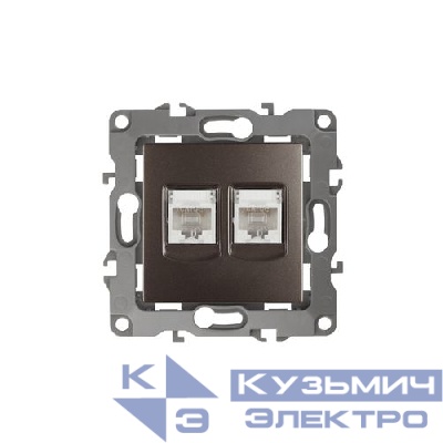 Розетка компьютерная 2-м Эра12 RJ45 12-3108-13 бронз. Эра Б0019355