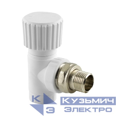 Вентиль для радиатора угловой PPR 20х1/2 бел. RTP 10533