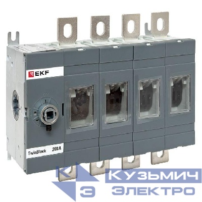 Рубильник 4п 200А без рукоятки управления TwinBlock EKF tb-s-200-4p