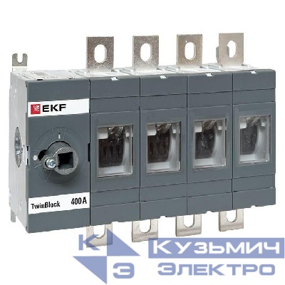 Рубильник 4п 400А без рукоятки управления TwinBlock EKF tb-s-400-4p