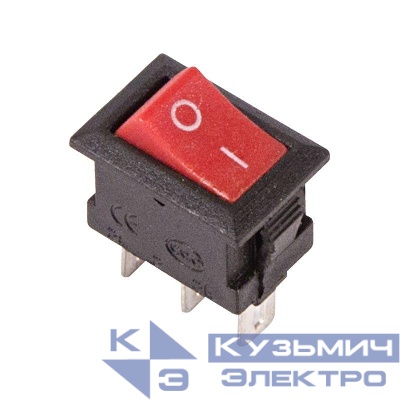 Выключатель клавишный 250В 3А (3с) ON-ON красн. Micro (RWB-102) Rexant 36-2031