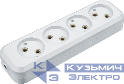 Колодка удлинителя 4-м без заземл. 61 587 NCA-BL01-04-х-WH АБС-пластик Navigator 61587