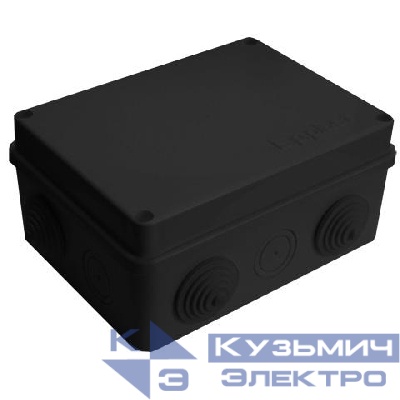 Коробка распределительная ОП 150х110х70мм 10 выходов 6 гермовводов крышка на винтах материал - полипропилен IP54 черн. Epplast 210300